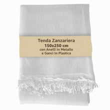 Carica l'immagine nel visualizzatore di Gallery, SONIT – Zanzariera Finestra Bianco 150x250cm con Gancetti e Anelli, Rete Antizanzare per Porta Finestra con Frange, Inst