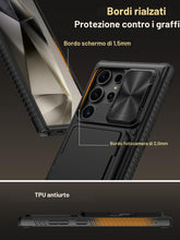 Carica l'immagine nel visualizzatore di Gallery, Vihibii Cover per Samsung Galaxy S24 Ultra con Porta Carte e Scorrevole per Fotocamera, TPU Robusto Resistente ai Graffi