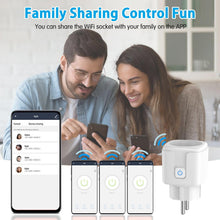 Carica l'immagine nel visualizzatore di Gallery, Presa intelligente da 4 pezzi, WLAN con misurazione della corrente, controllo remoto tramite app, controllo vocale e tim