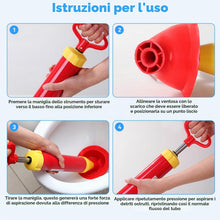 Carica l'immagine nel visualizzatore di Gallery, ZhouWei Pompa Stura Scarichi a Pressione con Guanti, Stantuffo per WC Ventosa Sturalavandini Sturalavandini a Pressione 