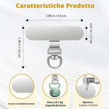 Carica l'immagine nel visualizzatore di Gallery, MoKo Phone Tether Tab 360° in Acciaio Inox, Set da 6