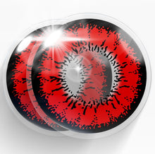 Carica l'immagine nel visualizzatore di Gallery, Meralens Lenti a Contatto Colorate Lupo Rossa rosse Flower Lenses - con porta lenti a contatto - lentes ideali per Costu