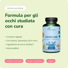 Carica l'immagine nel visualizzatore di Gallery, Vegavero Integratore OCCHI | 120 capsule | con Luteina, Zeaxantina, Mirtillo Nero, Vitamina A, B2 e Zinco | Salute della