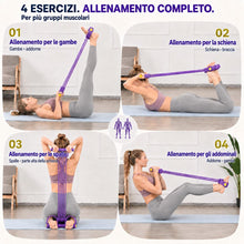 Carica l'immagine nel visualizzatore di Gallery, Elastico per Esercizi 3 in 1, Elastico Fitness con 10 Tubi Rimovibili