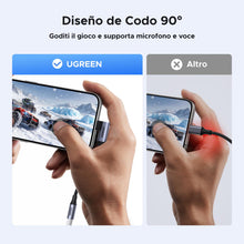 Carica l'immagine nel visualizzatore di Gallery, UGREEN Adattatore da USB-C a Jack Audio 3,5 mm Angolato a 90 Gradi
