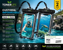 Carica l'immagine nel visualizzatore di Gallery, x2 Custodia Impermeabile Smartphone [Design 3D unico pezzo ] IPX8 Borsa Impermeabile Cellulare snorkeling,sub,immersioni