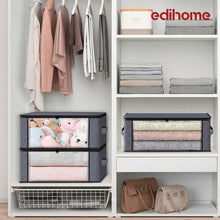 Carica l'immagine nel visualizzatore di Gallery, edihome, Scatole per Armadio, (3 unità), Contenitori Sottoletto, Salvaspazio, in Tessuto, Pieghevole, Scatole Vestiti Cambio Stagione (Grigio scuro, Pack di 3)
