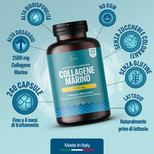 Carica l'immagine nel visualizzatore di Gallery, Collagene Marino Con Acido Ialuronico, 240 Capsule, 2500mg Puro Idrolizzato