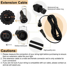 Carica l'immagine nel visualizzatore di Gallery, Redefun Prolunga Luci Natale 3 meter 2 Pin Maschio Femmina Cavo Connettore