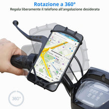 Carica l'immagine nel visualizzatore di Gallery, Kinizuxi Supporto Telefono Bicicletta 2Packs,Universale Supporto Telefono Motociclo,360°Rotabile Silicone Manubrio Suppo