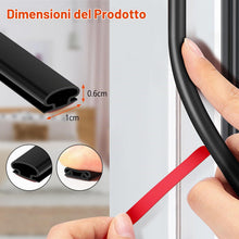 Carica l'immagine nel visualizzatore di Gallery, Vinabo Guarnizione Porta Finestra Tipo D 6 m Nera, Paraspifferi