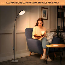 Carica l'immagine nel visualizzatore di Gallery, Mojimdo 160LED Lampada da terra [3 colori e 10 luminosità] Lampada da lettura LED sottile da terra, luce a collo d'oca f
