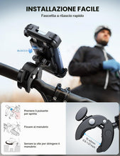Carica l'immagine nel visualizzatore di Gallery, Lamicall Supporto Telefono Bicicletta, Porta Cellulare Moto - Aggiornato Clip del Manubrio di Installazione Rapida, Port