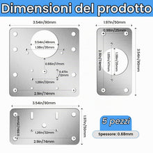 Carica l'immagine nel visualizzatore di Gallery, Piastra di Riparazione Della Cerniere, 10 Pezzi 9x 5CM &amp; 5 Pezzi 9x9CM Staffe di Riparazione per Porte con Viti, Piastra