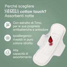 Carica l'immagine nel visualizzatore di Gallery, Saugella Assorbenti Cotton Touch Notte con Ali, 36 Pezzi