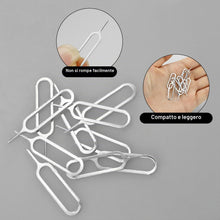 Carica l'immagine nel visualizzatore di Gallery, 10 aghi per scheda SIM, strumento di rimozione della scheda SIM, supporto per schede SIM, spillo, strumento di rimozione