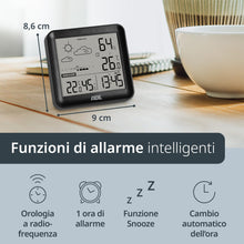 Carica l'immagine nel visualizzatore di Gallery, ADE Piccola stazione meteorologica digitale con sensore esterno e previsioni meteo | temperatura interna ed esterna | Um