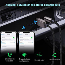 Carica l'immagine nel visualizzatore di Gallery, Bluetooth 5.3 Adapter USB a 3.5mm Femmina per Ricevitore, per Aggiungere Bluetooth a Cuffie, Auto, Altoparlanti e Amplif