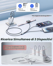 Carica l'immagine nel visualizzatore di Gallery, RAVIAD 3 in 2 Caricatore Apple Watch per Apple Watch, USB C, Lightning 1.2M