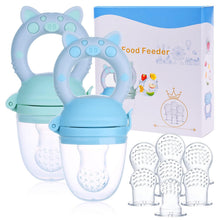Carica l'immagine nel visualizzatore di Gallery, Faburo 2pcs Ciuccio Frutta Neonati per Alimenti + 9pcs Ciuccio in Silicone