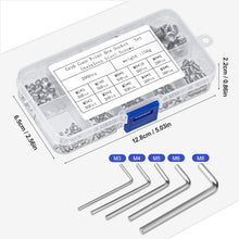 Carica l'immagine nel visualizzatore di Gallery, Vite Senza Testa sferica conica da 290 pezzi, set di viti a esagono incassato M3/M4/M5/M6/M8, set di grani, maniglia del