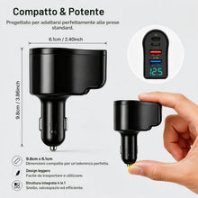 Carica l'immagine nel visualizzatore di Gallery, Sdoppiatore Accendisigari Auto 12 V/24 V, Caricatore Auto USB C