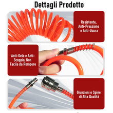 Carica l'immagine nel visualizzatore di Gallery, Tubo Aria Compressa 5m Tubo Spirale PU 5×8mm Rosso | Accessori Compressore Aria con Attacchi Rapidi