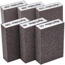 Carica l'immagine nel visualizzatore di Gallery, 6 pezzi Spugna Abrasiva, Grane 60/80/100/120/180/220 Diverse Spugnette Abrasive per legno Lavabile e Riutilizzabile per 