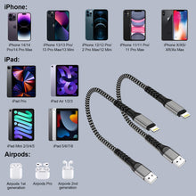 Carica l'immagine nel visualizzatore di Gallery, Cavo i-Phone Apple Certificato MFi 0.3M 2Pezzi, Cavo USB Ca-vo Ricarica i-Phone Nylon Cavetto iP-hone Filo Caricatore iP