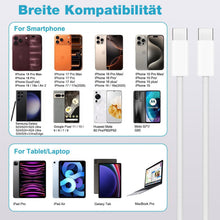 Carica l'immagine nel visualizzatore di Gallery, Cavo da USB C a USB C, 2 m, per iPhone, cavo di ricarica rapida per iPhone 18 Pro Max/17Air/17e/16/15 Plus/16E/Duo, cavo