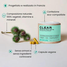 Carica l'immagine nel visualizzatore di Gallery, Circles CLEAR Integratore Pelle Donna Zinco Bardana Ortica 60 Capsule