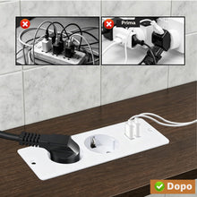 Carica l'immagine nel visualizzatore di Gallery, Multipresa da Tavolo a Scomparsa, Presa da Incasso con 2 Prese e 2 USB, Cavo da 1,5 m, per Piano di Lavoro, Tavolo da Co