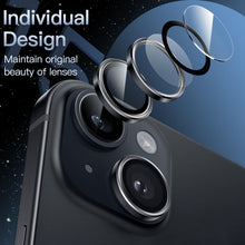 Carica l'immagine nel visualizzatore di Gallery, JETech Pellicola Protettiva Fotocamera per iPhone 15/15 Plus, Mezzanotte
