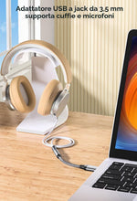 Carica l'immagine nel visualizzatore di Gallery, Mepsies Adattatore Audio USB a Jack 3,5 mm, Adattatore USB a Audio AUX Jack