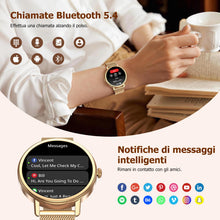 Carica l'immagine nel visualizzatore di Gallery, IOWODO Smartwatch Donna Elegante con Cinturino Milanese, Ultra Leggero 62g, Chiamate Bluetooth, Salute Femminile, Assist