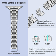 Carica l'immagine nel visualizzatore di Gallery, Fullmosa Cinturino Acciaio per Apple Watch 40mm/42mm Serie 12 11 10/41mm
