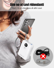 Carica l'immagine nel visualizzatore di Gallery, 20000 mAh Power Bank con Cavi Integrati: Batteria Esterna a ricarica rapida da 22.5W per telefono cellulare, Pacco Batte