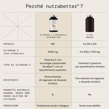 Carica l'immagine nel visualizzatore di Gallery, Vitamina C Liposomiale 1000 mg | 180 Capsule Vegane - Fornitura di 3 Mesi - Vitamina C 1000mg | Contribuisce alla Normal