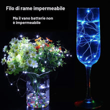Carica l'immagine nel visualizzatore di Gallery, Stringa Luci LED a Batteria, 1M 10 LED Lampada a Fili di Rame Impermeabile Micro Catena Luminos per Interni e Esterni, N