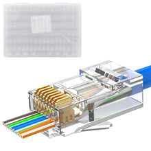 Carica l'immagine nel visualizzatore di Gallery, MOGOOD Connettori RJ45 Cat6 Passanti 10Gbps 50 Pz per Cavi Ethernet AWG24