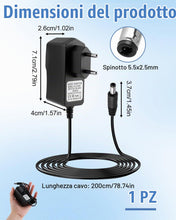 Carica l'immagine nel visualizzatore di Gallery, Caricatore Aspirapolvere 24V 0,75A per Rowenta X-Pert DC 5,5x2,5mm