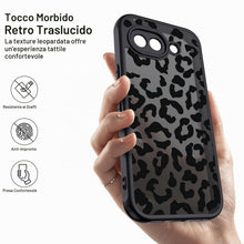 Carica l'immagine nel visualizzatore di Gallery, XTCASE Cover Leopardata per Google Pixel 10A Traslucida Opaca, Nero