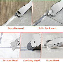 Carica l'immagine nel visualizzatore di Gallery, Preciva Silicone Kit di Utensili per Calafataggio 4 in 1 Scopino per Calafataggio in Acciaio Inox Scopino di Gomma di Ri