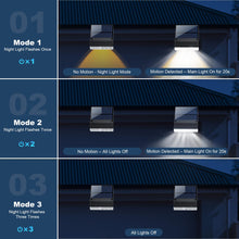 Carica l'immagine nel visualizzatore di Gallery, Luci Solari da Esterno Regolabile 90°, Faretto LED da Esterno con Sensore di Movimento, IP65 Impermeabile Luce Solare LE