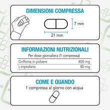 Carica l'immagine nel visualizzatore di Gallery, Griffonia PiùLife 400 mg con L-Triptofano - 200 Compresse