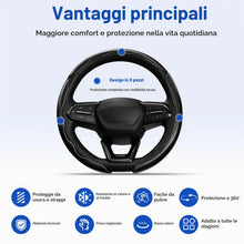 Carica l'immagine nel visualizzatore di Gallery, 3 Pezzi Coprivolante Auto, Fibra di Carbonio, Antiscivolo Segmentato, Rivestimento Volante Stile Farfalla Traspirante, U