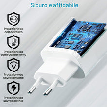 Carica l'immagine nel visualizzatore di Gallery, Caricatore USB Quick Charge 3.0 18W per Xiaomi Redmi 12/Note 12/11/10/9/8,11T/Mi12/Mi11/Mi10/Mi9/Redmi Pro5G/Poco X3 Pro