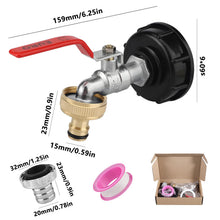 Carica l'immagine nel visualizzatore di Gallery, IBC Container Accessori, Adattatore per Serbatoio da 1000 L, Rubinetto S60X6 Connettore Filettato IBC da 3/4", IBC Rubin