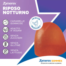 Carica l'immagine nel visualizzatore di Gallery, Zymerex RIPOSO NOTTURNO Gummies | 60 gommose | Rapido addormentamento | 1mg di Melatonina | Buon sonno | Jet leg | Integ