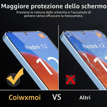 Carica l'immagine nel visualizzatore di Gallery, Coiwxmoi 2 Pezzi Vetro Temperato per Xiaomi Redmi 12 4G/5G, Pellicola Protettiva Durezza 9H Anti-Graffio Anti-impronte S